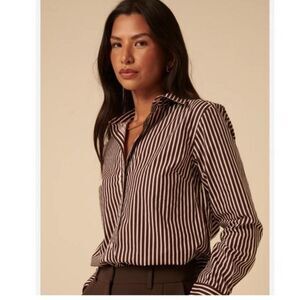 Reformation Women's Brown and Black Blouse